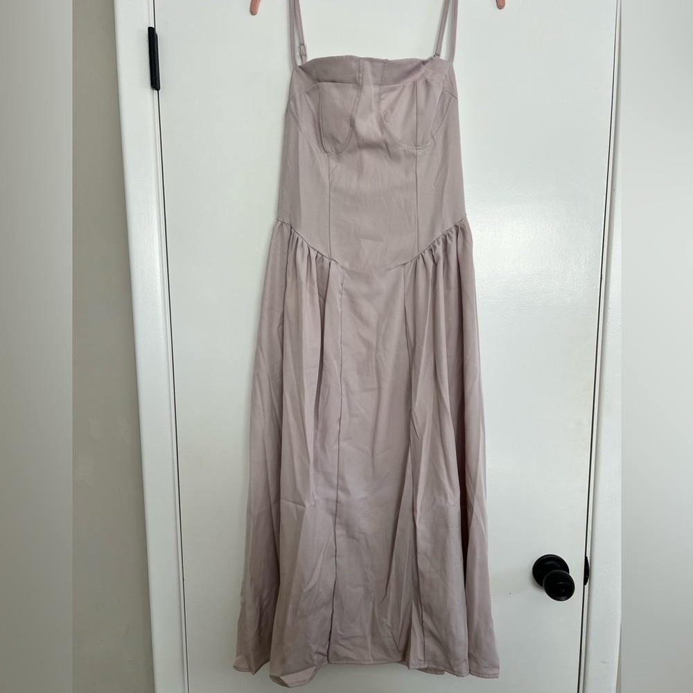Strapless Light Mauve Evening Dress